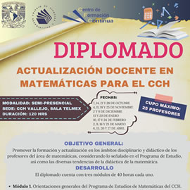 Convocatoria Diplomado Actualización docente en Matemáticas para el CCH